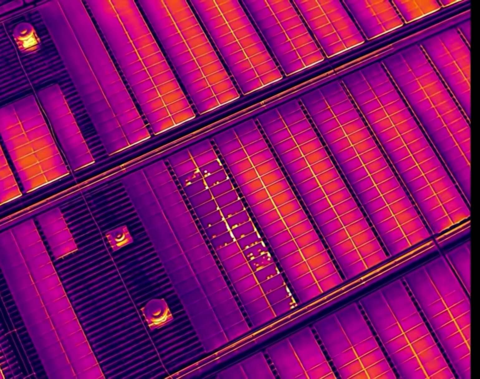 Aerial thermal scan of solar array